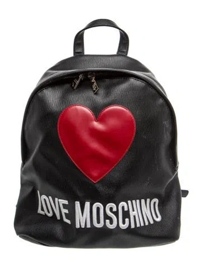 Pre-owned Love Moschino Leather Backpack In Black
