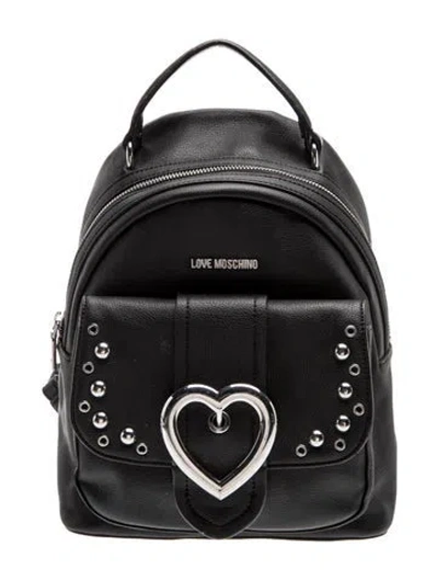 Pre-owned Love Moschino Leather Backpack In Black
