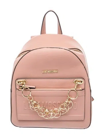 Pre-owned Love Moschino Leather Backpack In Pink