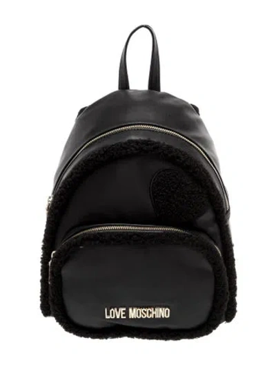 Pre-owned Love Moschino Leather Backpack W/ Tags In White