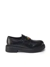 LOVE MOSCHINO LEATHER CITY LOAFERS