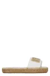 Love Moschino Embellished Espadrille Slides In White