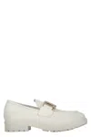 Love Moschino Leather Loafers In White