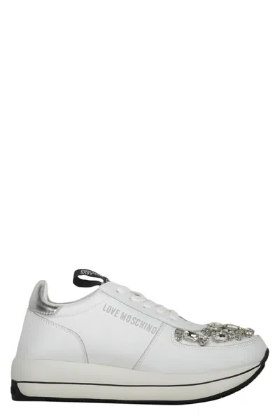 Love Moschino Leather Low-top Sneakers In White