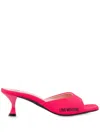 Love Moschino Leather Mules In Pink