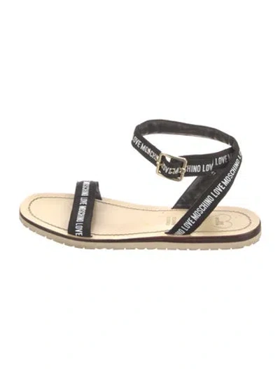 Pre-owned Love Moschino Leather Printed Sandals