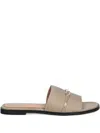 Love Moschino Leather Slides In Neutrals