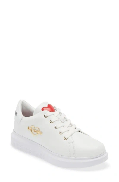 Love Moschino Leather Sneaker In White