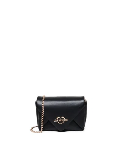 Love Moschino Letter Bag In Leather In Black