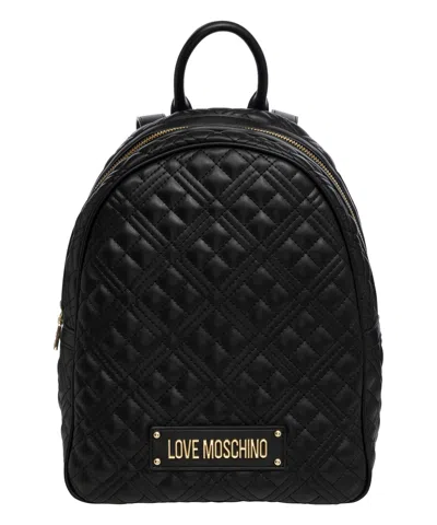 Love Moschino Lettering Logo Backpack In Black