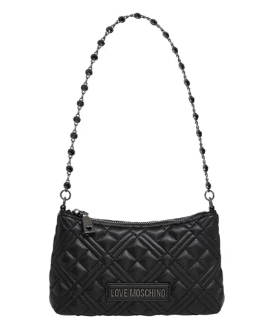 Love Moschino Lettering Logo Shoulder Bag In Black
