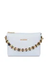 Love Moschino Calfskin Crossbody Bag Dangling In Blue