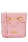 Love Moschino Light Pink Heart-plaque Crossbody Bag In Light Pink