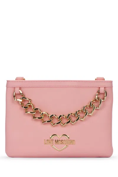 LOVE MOSCHINO LIGHT PINK LEATHER CLUTCH