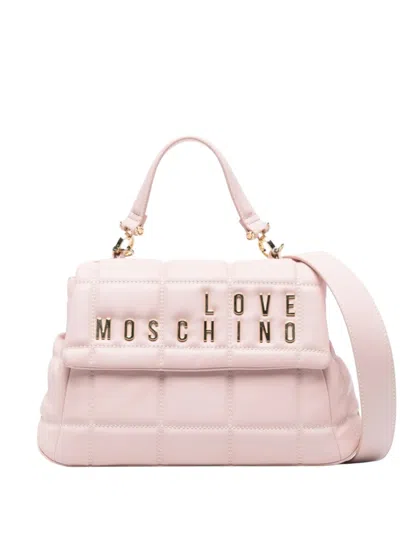 Love Moschino Light Pink Logo Medium Satchel
