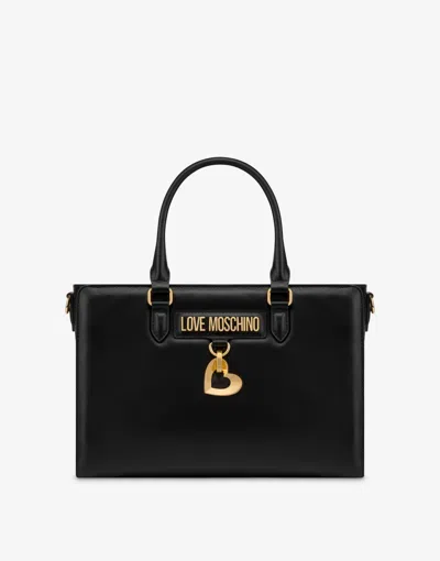 Love Moschino Limited Edition Calfskin Shopper In Black
