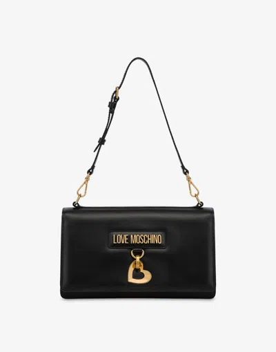 Love Moschino Limited Edition Calfskin Shoulder Bag In Black