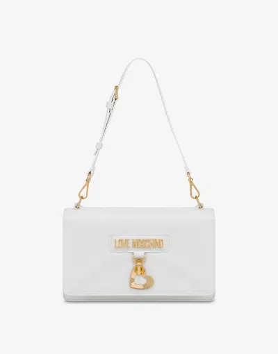 Love Moschino Limited Edition Calfskin Shoulder Bag In White