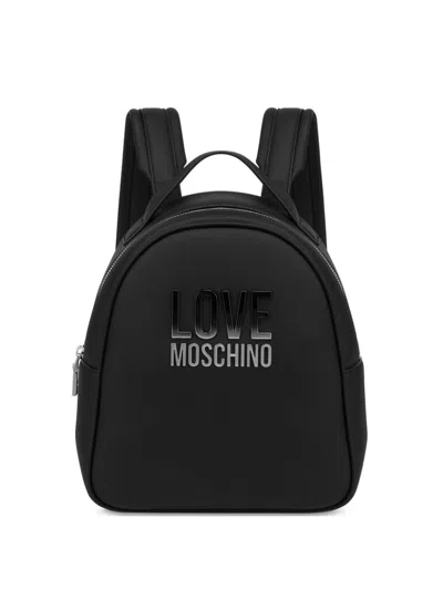 Love Moschino Logo-appliqué Backpack In Black