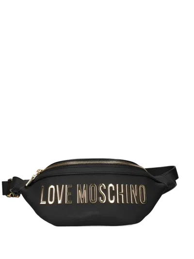 Love Moschino Logo-appliqué Belt Bag In Black