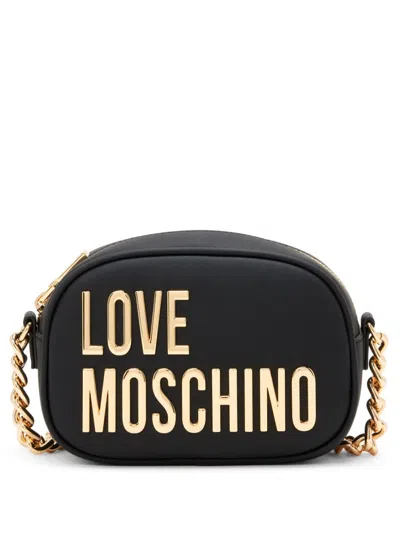 Love Moschino Logo-appliqué Crossbody Bag In Black