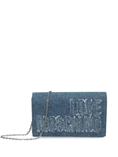 Love Moschino Logo-appliqué Crossbody Bag In Blue