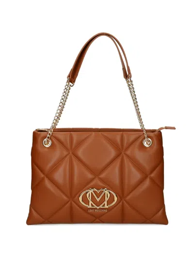 Love Moschino Logo-appliqué Tote Bag In Red