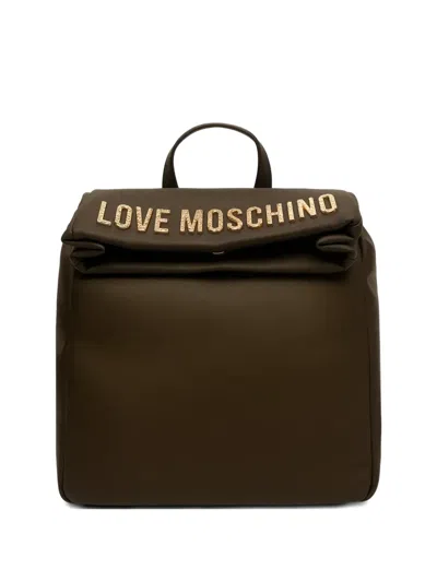 Love Moschino Logo Backpack In Green