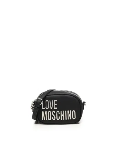 Love Moschino Logo Chain Shoulder Bag In Black