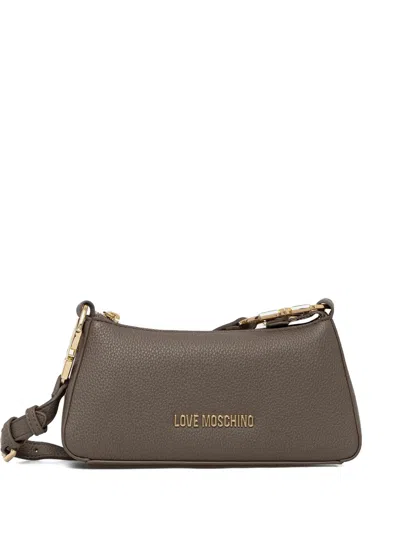 Love Moschino Logo-charm Shoulder Bag In Neutral