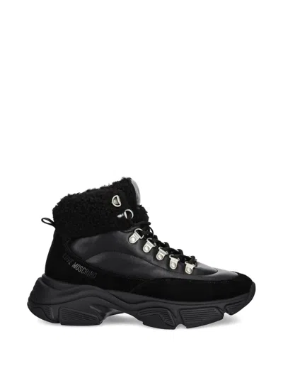 Love Moschino Logo-detail Boots In Black