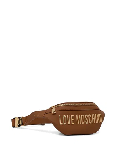 Love Moschino Logo-detail Buckle Belt Bag In Brown