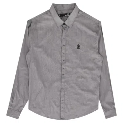 Pre-owned Love Moschino Logo Detail Cotton Shirt In Gray