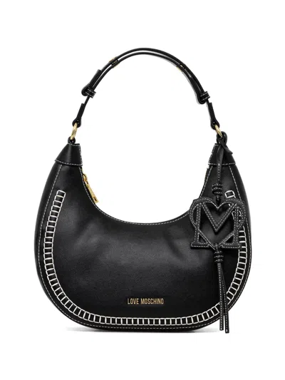 Love Moschino Logo-detail Stitched Tote Bag In Black