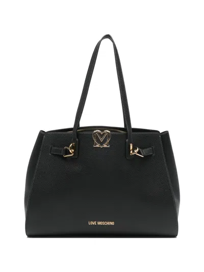 Love Moschino Logo-detail Tote Bag In Black