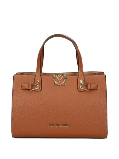 Love Moschino Logo-detail Tote Bag In Brown