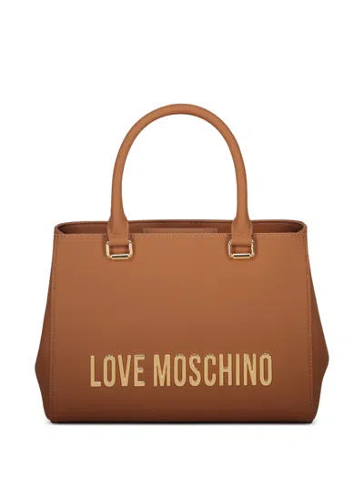 Love Moschino Logo Detail Tote Bag In Neutral