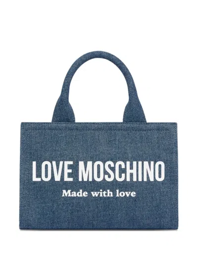 Love Moschino Logo-detail Tote Bag In Purple