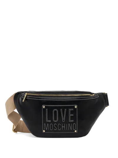 Love Moschino Logo-detail Zip Belt Bag In Black
