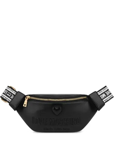 Love Moschino Logo-embossed Belt Bag In Black