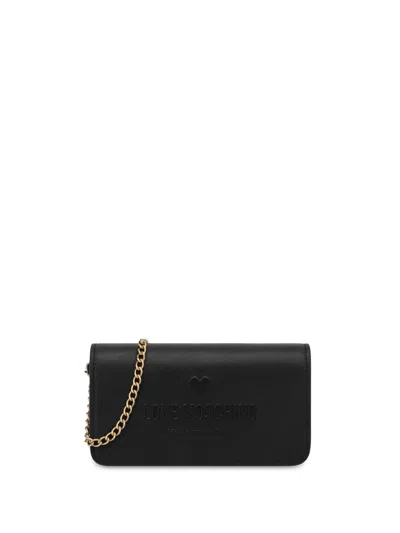 Love Moschino Logo-embossed Leather Purse In Black