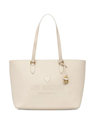 Love Moschino Logo-embossed Tote Bag In Neutrals