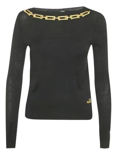 Pre-owned Love Moschino Logo-embroidered Long-sleeve T-shirt In Black