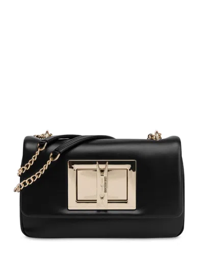 Love Moschino Logo-engraved Cross Body Bag In Black