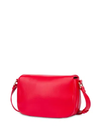 Love Moschino Logo-engraved Cross Body Bag In Red