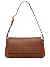 Love Moschino Logo Flap Shoulder Bag In Brown