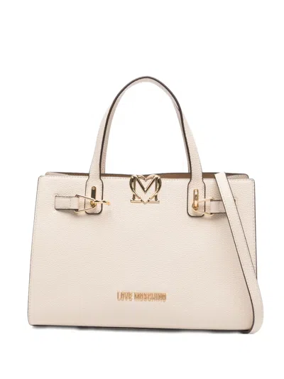 Love Moschino Logo-hardware Tote Bag In Neutral