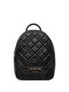 Love Moschino Quilted Backpack With Logo In Black
