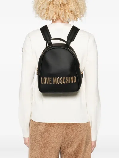Love Moschino Logo-lettering Backpack In Black
