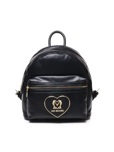 Love Moschino Logo Lettering Backpack In Black